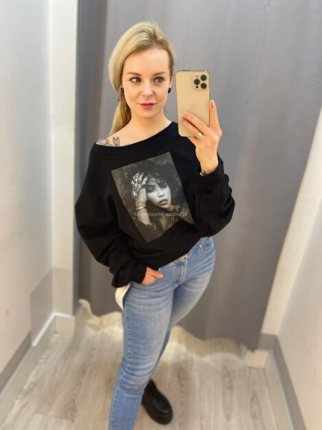 BY O LA LA! DRESOWA BLUZA FOTO CZARNA II