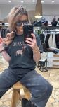BY O LA LA...! BLUZKA T-SHIRT DEKATYZOWANY SAUSAGE CZARNA - 2