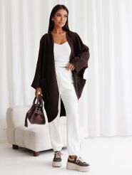 BY O LA LA...! NARZUTKA KARDIGAN NIETOPERZ CHOCOMUS (CZEKOLADA)