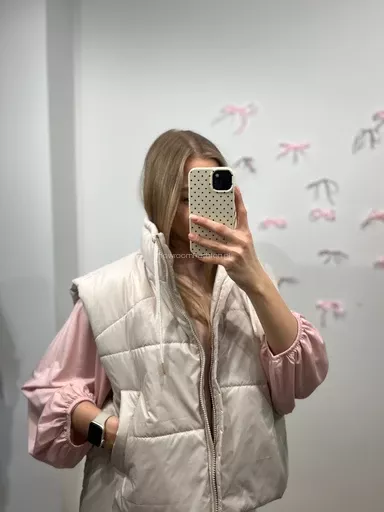 SEMPRE PIKOWANA KAMIZELKA OVERSIZE CHŁODNY BEŻ