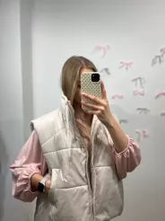 SEMPRE PIKOWANA KAMIZELKA OVERSIZE CHŁODNY BEŻ