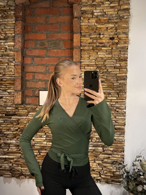 ROYAL CLUB SWETER KARDIGAN KOPERTOWY ZIELONY (MILITARNY)