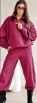 BY O LA LA ! SPODNIE DRESOWE Z GUZIKAMI BORDO (BLACK CHERRY) - 2