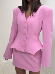 EMO KOMPLET MARYNARKA + SPÓDNICA TESSA RÓŻ