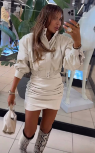 EMO KURTKA BOMBER ECO SKÓRA ECRU/WANILIA