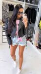 LA MILLA BLUZKA T-SHIRT CHIC Z WĘZŁĘM W PASY CZERŃ/BIEL/RÓŻ - 4