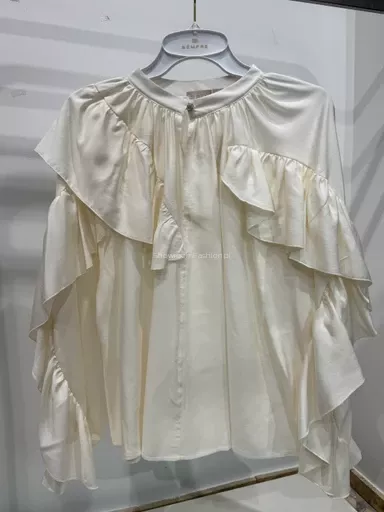 SEMPRE BLUZKA Z FALBANAMI ŚMIETANA