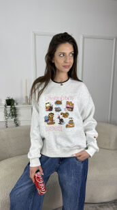 BLUZA GARFIELD FOREVER RICH SZARA