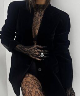 EMO MARYNARKA WELUROWA CZARNA