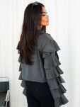 BY O LA LA...! MARYNARKA RĘKAWY FALBANY SZARA - 4