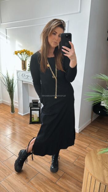 BY O LA LA! DRESOWA SUKIENKA MAXI ITALY CZARNA