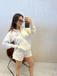 LA MILLA KOMPLET DRESOWY SPODENKI + BLUZA JASNY BEŻ/RÓŻ - 2