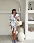 LA MILLA KOMPLET KOSZULA KIMONO + SZORTY DIOR SZARY - 3