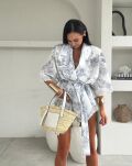 LA MILLA KOMPLET KOSZULA KIMONO + SZORTY DIOR SZARY - 4