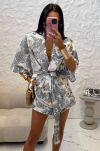 LA MILLA KOMPLET KOSZULA KIMONO + SZORTY DIOR SZARY - 7
