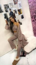 LA MILLA SWETERKOWY KOMPLET WARKOCZ MOKKA