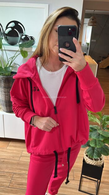 BY O LA LA! DRESOWA BLUZA ROZPINANA MAGENTA