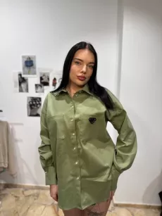 LA MILLA KOSZULA Z TRÓJKĄTNYM LOGO ZIELONA