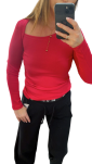 BY O LA LA...! BLUZKA BASIC WYCIĘTY DEKOLT MAGENTA - 5