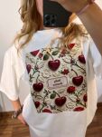 LADY DRAMA T-SHIRT Z PRINTEM CHERRIES BIAŁY - 2