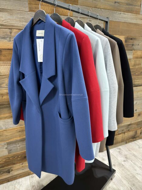 BY O LA LA! PŁASZCZ DRESOWY IZUMI GRANAT (DENIM)