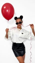 LA MILLA SPÓDNICA MINI Z ECO SKÓRY BETTY CZARNA