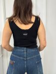 MINOUU BLUZKA TOP PRĄŻEK V-NECK CZARNY - 5
