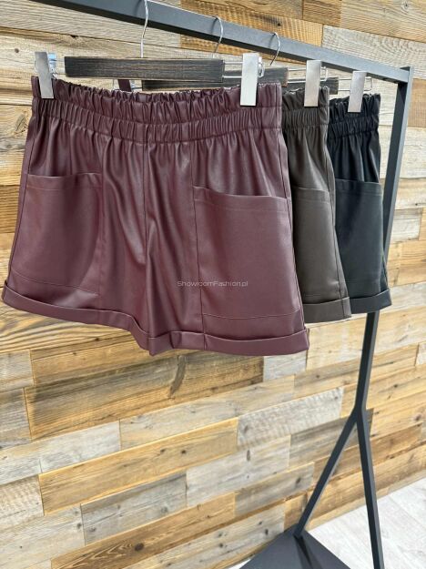 BY O LA LA...! SPODENKI Z  ECO SKÓRY BORDO (MERLOT)