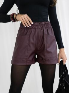 BY O LA LA...! SPODENKI Z  ECO SKÓRY BORDO (MERLOT)