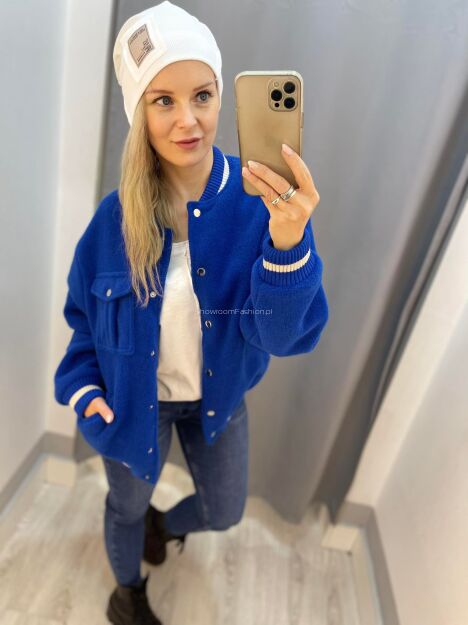 BY O LA LA! FLAUSZOWA KURTKA BOMBER CHABER