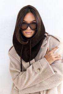 SEMPRE BALACLAVA KOMINOKAPTUR MERINO WOOL CZEKOLADA