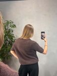 SWETER DAMSKI OVERSIZE Z BABY ALPAKĄ CZEKOLADA - 5