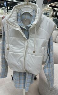 SEMPRE PIKOWANA KAMIZELKA OVERSIZE ŚMIETANA