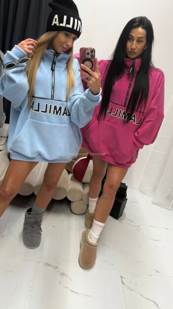 LA MILLA BLUZA POLAROWA ZE STÓJKĄ FUKSJA