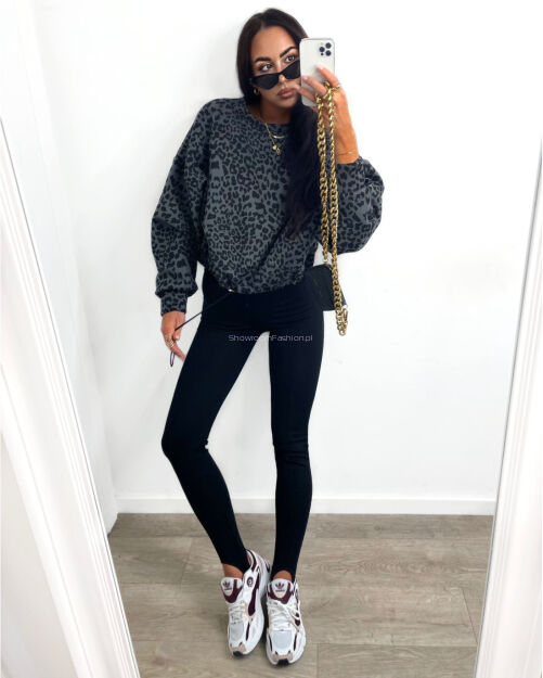 LA MILLA PRĄŻKOWANE LEGGINSY ZE STRZEMIONAMI CZARNE