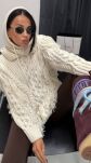 LA MILLA SWETER WARKOCZ Z FRĘDZLAMI ŚMIETANA - 2