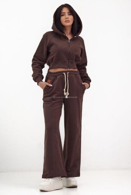 NATURAL SIDE KOMPLET DRESOWY SPODNIE + BLUZA BRĄZ