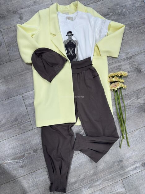 BY O LA LA! PŁASZCZ DRESOWY IZUMI ŻÓŁTY (SUNSHINE)