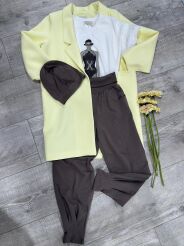 BY O LA LA! PŁASZCZ DRESOWY IZUMI ŻÓŁTY (SUNSHINE)