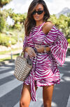 LA MILLA KOMPLET KOSZULA KIMONO + SZORTY ZEBRA FUKSJA - 3