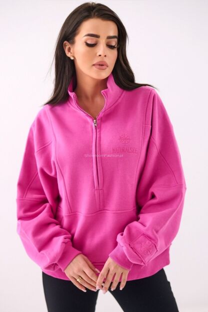 NATURAL SIDE BLUZA ZE STÓJKĄ I SUWAKIEM RÓŻ