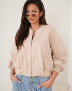 BY O LA LA! BLUZA BOMBER BEŻ