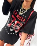 LA MILLA BLUZKA T-SHIRT OVERSIZE Z PODUSZKAMI ORZEŁ CZARNY - 2