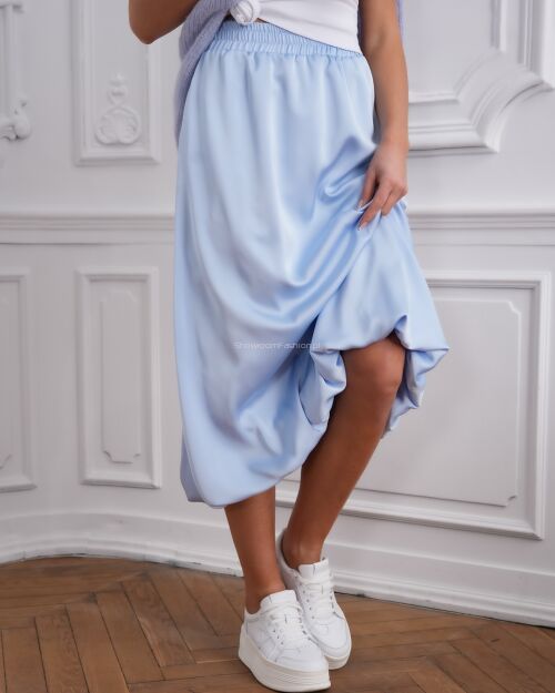 BY O LA LA! LEJĄCA SPÓDNICA MAXI A'LA BOMBKA BABY BLUE