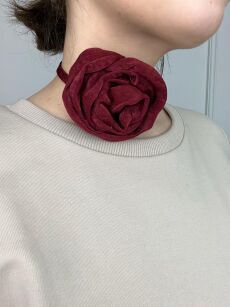 BY O LA LA ! NASZYJNIK CHOKER RÓŻA BORDO