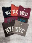 BY O LA LA! BLUZKA T-SHIRT NYC CZEKOLADA/TURKUS (CHOCOMUS/PETROL) - 2