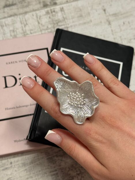 PIERŚCIONEK FLORA LUX SREBRNY