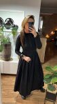 BY O LA LA! SUKIENKA MAXI ZE STÓJKĄ CZARNA - 3