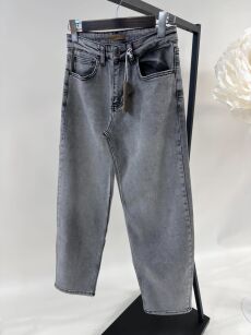 BY O LA LA! SPODNIE JEANSY BALLOON CLASSIC SMOKE GREY (SZARE)