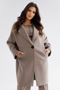 BY O LA LA! PŁASZCZ DRESOWY AUTUMN VIBES STONE (BRĄZ/TAUPE)